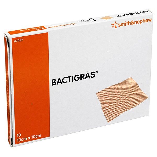 Bactigras Dressings 10cm x 10cm Pack Size 10