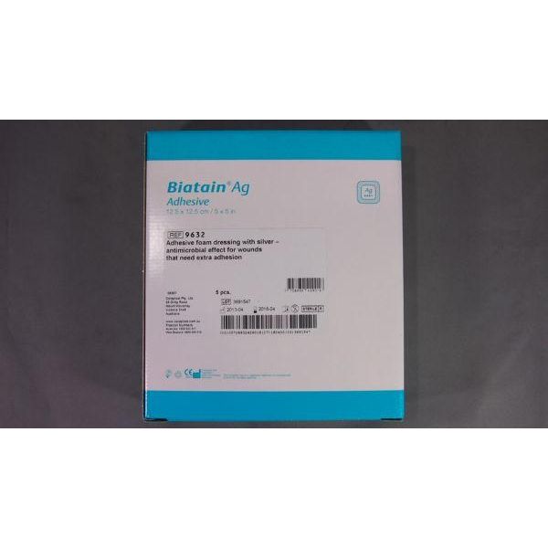 Biatain Ag Adhesive Dressings 12.5cm x 12.5cm Pack Size 5