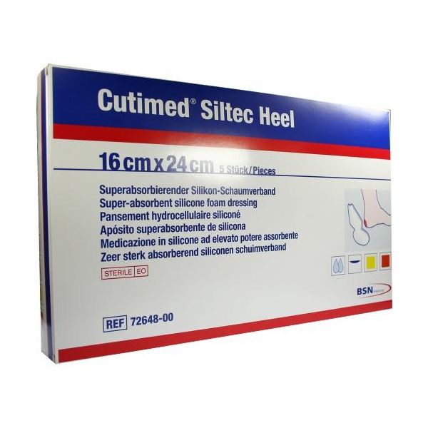Cutimed Siltec Dressings 16cm x 24cm Heel Pack Size 5