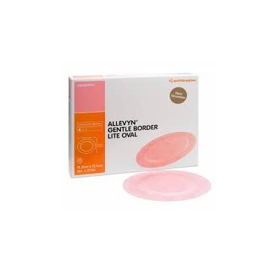Allevyn Gentle Border Lite Dressings 8.6cm x 7.7cm Oval Pack size 10