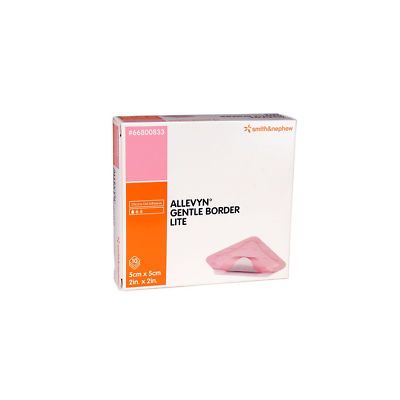 Allevyn Gentle Border Lite Dressings 5cm x 5cm Pack size 10