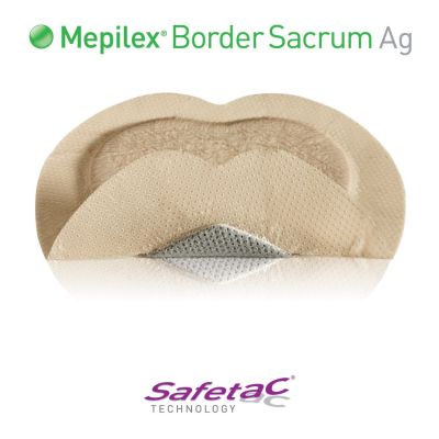 Mepilex Ag Border Sacrum Dressings 18cm x 18cm Pack Size 5