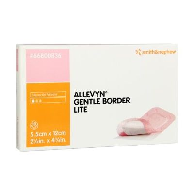 Allevyn Gentle Border Lite Dressings 5.5cm x 12cm Pack size 10