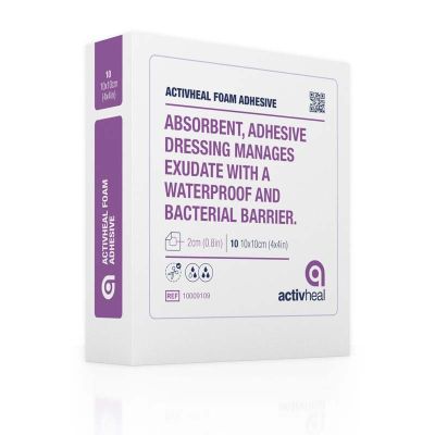 Activheal Foam Adhesive Dressings 7.5cm x 7.5cm Pack Size 10