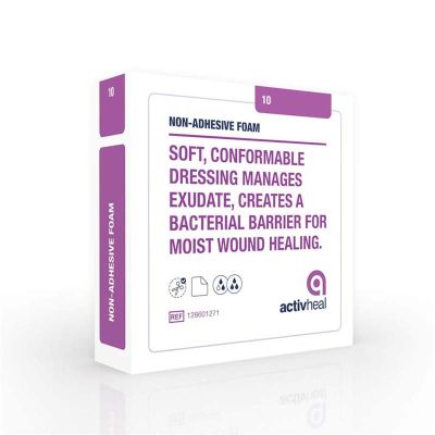 Activheal Foam Non-Adhesive Dressings 5cm x 5cm Pack Size 10