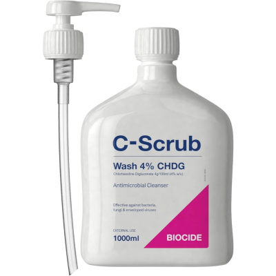 C-Scrub Skin Cleanser Chlorhexidine 1000ml - Antiseptic Handwash