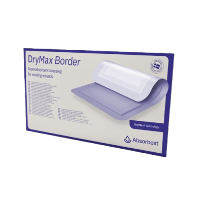 DryMax Border Superabsorbent Wound Dressings 10cm x 10cm Pack of 10