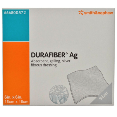 Durafiber Ag Dressings 15cm x 15cm Pack Size 5